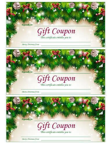 christmas gift coupon template